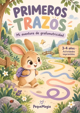 Libro de colorear Primeros Trazos - Cuaderno de Grafomotricidad para Niños de 3-4 Años (48 Páginas, PDF Imprimible)
