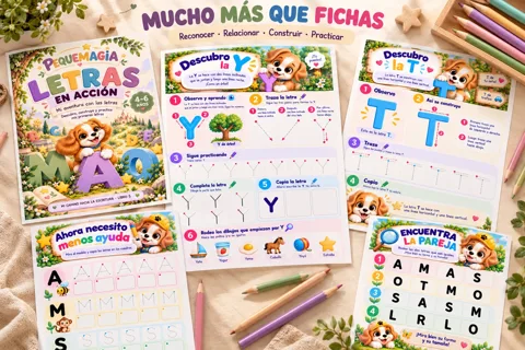 Cuaderno de abecedario para imprimir: fichas de encuentra la pareja, letras parecidas y descubro la Y y la T
