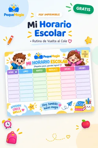 Libro de colorear Mi Horario Escolar y Rutina de Vuelta al Cole (PDF para Imprimir)
