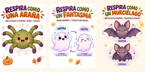 Respira como una araña, un fantasma y un murciélago: ejercicios de respiración de Halloween para niños - PequeMagia